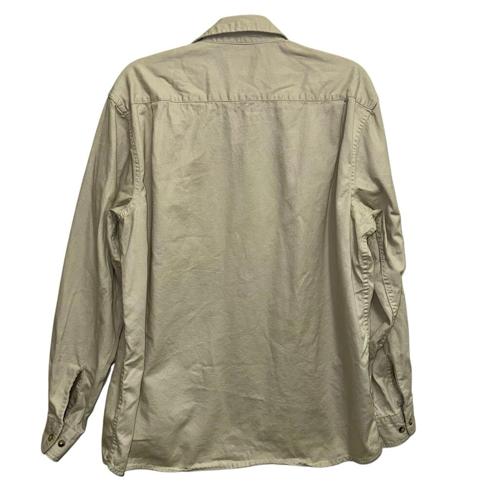 Wrangler Premium Quality Beige Button Up Shirt Men’s Large Western Workwear - Picture 3 of 8